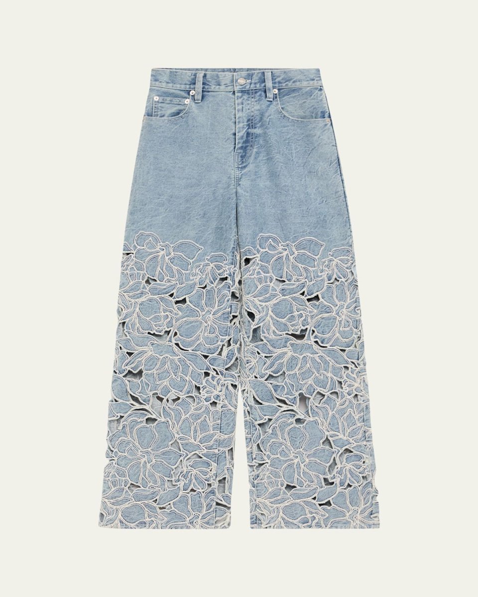 Betty Floral Embroidered Straight-Leg Jeans